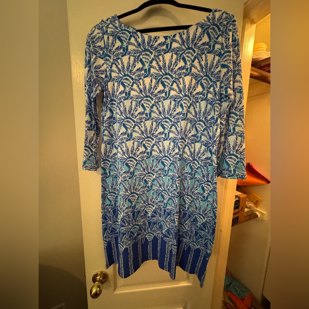 Lilly Pulitzer Blue and White Long Sleeve Dress